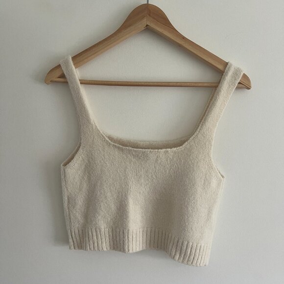 Emory Park square neck crop top in cream - Picture 2 of 4